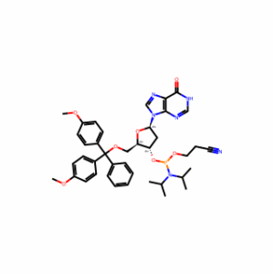 (2R,3S,5R)-2-((Bis(4-methoxyphenyl)(phenyl)methoxy)methyl)-5-(6-hydroxy-9H-purin-9-yl)tetrahydrofuran-3-yl (2-cyanoethyl) diisopropylphosphoramidite