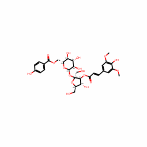 ((2R,3S,4S,5R,6R)-3,4,5-Trihydroxy-6-(((2S,3S,4R,5R)-4-hydroxy-3-(((E)-3-(4-hydroxy-3,5-dimethoxyphenyl)acryloyl)oxy)-2,5-bis(hydroxymethyl)tetrahydrofuran-2-yl)oxy)tetrahydro-2H-pyran-2-yl)methyl 4-hydroxybenzoate