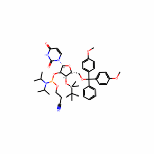 Uridine, 5′-O-[bis(4-methoxyphenyl)phenylmethyl]-3′-O-[(1,1-dimethylethyl)dimethylsilyl]-, 2′-[2-cyanoethyl N,N-bis(1-methylethyl)phosphoramidite]