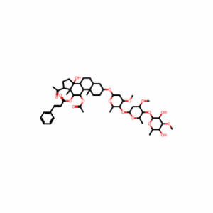 (3β,11α,12β,14β)-11-(Acetyloxy)-3-[(O-6-deoxy-3-O-methyl-β-D-allopyranosyl-(1→4)-O-2,6-dideoxy-3-O-methyl-β-D-arabino-hexopyranosyl-(1→4)-2,6-dideoxy-3-O-methyl-β-D-ribo-hexopyranosyl)oxy]-14-hydroxy-12-[(1-oxo-3-phenyl-2-propen-1-yl)oxy]pregnan-20-one