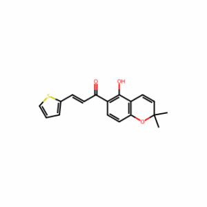 (E)-1-(5-Hydroxy-2,2-dimethyl-2H-chromen-6-yl)-3-(thiophen-2-yl)prop-2-en-1-one