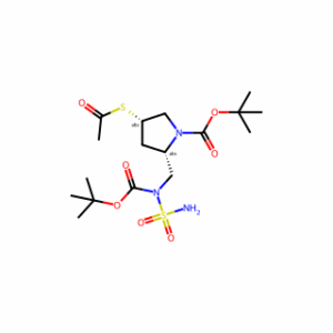 (2S,4S)-TERT-BUTYL 4-(ACETYLTHIO)-2-(((TERT-BUTOXYCARBONYL)(SULFAMOYL)AMINO)METHYL)PYRROLIDINE-1-CARBOXYLATE