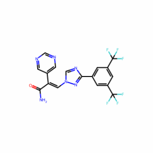 (E)-3-(3-(3,5-Bis(Trifluoromethyl)Phenyl)-1H-1,2,4-Triazol-1-Yl)-2-(Pyrimidin-5-Yl)Acrylamide