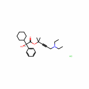 (+-)-4-Diethylamino-1,1-dimethylbut-2-yn-1-yl 2-cyclohexyl-2-hydroxy-2 -phenylacetate HCl H2O