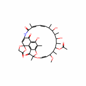 Spiro[1,3-dioxolane-2,9′(6′H)-[2,7](epoxypentadeca[1,11,13]trienimino)naphtho[2,1-b]furan]-1′,4,6′,11′(2′H)-tetrone, 5′,17′,19′,21′-tetrahydroxy-23′-methoxy-2′,4′,12′,16′,18′,20′,22′-heptamethyl-21′-acetate