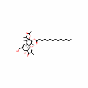 Tetradecanoic acid, (1aR,1bS,4aR,7aS,7bS,8R,9R,9aS)-9a-(acetyloxy)-1a,1b,4,4a,5,7a,7b,8,9,9a-decahydro-4a,7b-dihydroxy-3-(hydroxymethyl)-1,1,6,8-tetramethyl-5-oxo-1H-cyclopropa[3,4]benz[1,2-e]azulen-9-yl ester