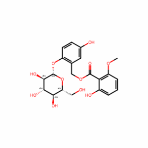 5-Hydroxy-2-(((2S,3R,4S,5S,6R)-3,4,5-trihydroxy-6-(hydroxymethyl)tetrahydro-2H-pyran-2-yl)oxy)benzyl 2-hydroxy-6-methoxybenzoate