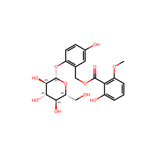 5-Hydroxy-2-(((2S,3R,4S,5S,6R)-3,4,5-trihydroxy-6-(hydroxymethyl)tetrahydro-2H-pyran-2-yl)oxy)benzyl 2-hydroxy-6-methoxybenzoate