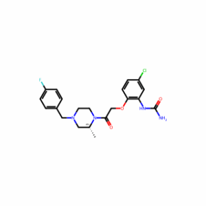 (2R)-1-[[[4-Chloro-2-(ureido)phenoxy]methyl]carbonyl]-2-methyl-4-(4-fluorobenzyl)piperazine