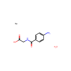 Glycine, N-(4-aminobenzoyl)-, monosodium salt, hydrate