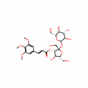 (2S,3S,4R,5R)-4-Hydroxy-2,5-bis(hydroxymethyl)-2-(((2R,3R,4S,5S,6R)-3,4,5-trihydroxy-6-(hydroxymethyl)tetrahydro-2H-pyran-2-yl)oxy)tetrahydrofuran-3-yl (E)-3-(3,4,5-trimethoxyphenyl)acrylate