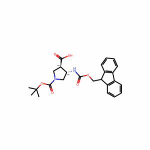 (3R,4S)-1-Boc-4-Fmoc-amino-3-pyrrolidinecarboxylic acid