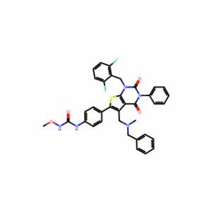 N-[4-[1-[(2,6-Difluorophenyl)methyl]-1,2,3,4-tetrahydro-5-[[methyl(phenylmethyl)amino]methyl]-2,4-dioxo-3-phenylthieno[2,3-d]pyrimidin-6-yl]phenyl]-N′-methoxyurea
