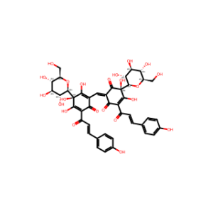 (S,Z)-5,6-Dihydroxy-4-((E)-3-(4-hydroxyphenyl)acryloyl)-2-(((S)-2,3,4-trihydroxy-5-((E)-3-(4-hydroxyphenyl)acryloyl)-6-oxo-3-((2R,3R,4S,5S,6R)-3,4,5-trihydroxy-6-(hydroxymethyl)tetrahydro-2H-pyran-2-yl)cyclohexa-1,4-dien-1-yl)methylene)-6-((2R,3R,4S,5S,6R