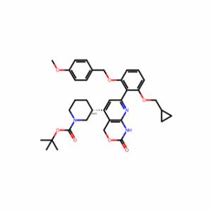 tert-Butyl 3-(7-(2-(cyclopropylmethoxy)-6-((4-methoxybenzyl)oxy)phenyl)-2-oxo-2,4-dihydro-1H-pyrido[2,3-d][1,3]oxazin-5-yl)piperidine-1-carboxylate