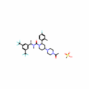 (2R,4S)-4-(4-Acetylpiperazin-1-yl)-N-((R)-1-(3,5-bis(trifluoromethyl)phenyl)ethyl)-2-(4-fluoro-2-methylphenyl)-N-methylpiperidine-1-carboxamide methanesulfonate