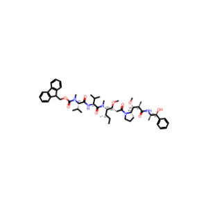 (9H-Fluoren-9-yl)methyl ((S)-1-(((S)-1-(((3R,4S,5S)-1-((S)-2-((1R,2R)-3-(((1S,2R)-1-hydroxy-1-phenylpropan-2-yl)amino)-1-methoxy-2-methyl-3-oxopropyl)pyrrolidin-1-yl)-3-methoxy-5-methyl-1-oxoheptan-4-yl)(methyl)amino)-3-methyl-1-oxobutan-2-yl)amino)-3-met