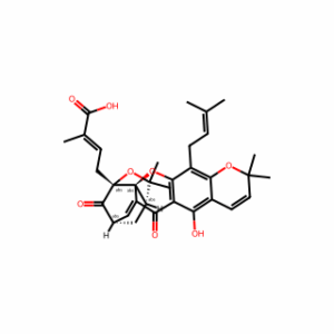 (2E)-2-Methyl-4-[(1R,3aS,5S,14aS)-3a,4,5,7-tetrahydro-8-hydroxy-3,3,11,11-tetramethyl-13-(3-methyl-2-buten-1-yl)-7,15-dioxo-1,5-methano-1H,3H,11H-furo[3,4-g]pyrano[3,2-b]xanthen-1-yl]-2-butenoic acid