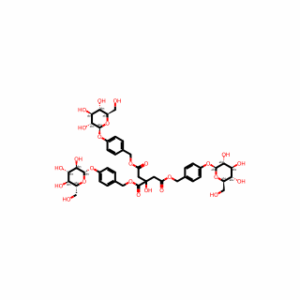 Tris(4-(((2S,3R,4S,5S,6R)-3,4,5-trihydroxy-6-(hydroxymethyl)tetrahydro-2H-pyran-2-yl)oxy)benzyl) 2-hydroxypropane-1,2,3-tricarboxylate