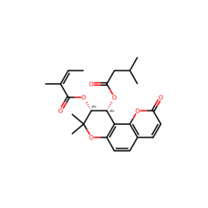 (9R,10R)-8,8-Dimethyl-10-((3-methylbutanoyl)oxy)-2-oxo-9,10-dihydro-2H,8H-pyrano[2,3-f]chromen-9-yl (Z)-2-methylbut-2-enoate