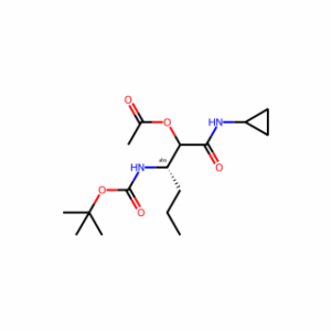 (3S)-3-((tert-butoxycarbonyl)amino)-1-(cyclopropylamino)-1-oxohexan-2-yl acetate