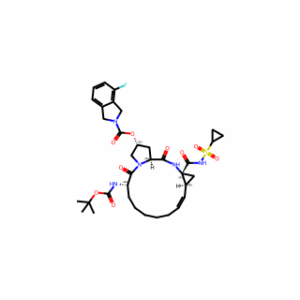 (2R,6S,13aS,14aR,16aS,Z)-6-((tert-Butoxycarbonyl)amino)-14a-((cyclopropylsulfonyl)carbamoyl)-5,16-dioxo-1,2,3,5,6,7,8,9,10,11,13a,14,14a,15,16,16a-hexadecahydrocyclopropa[e]pyrrolo[1,2-a][1,4]diazacyclopentadecin-2-yl 4-fluoroisoindoline-2-carboxylate