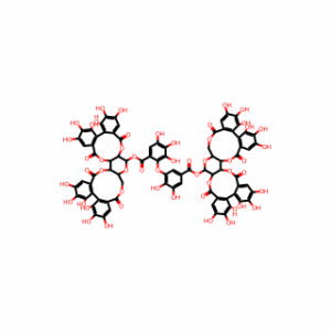α-D-Glucopyranose, cyclic 2,3:4,6-bis[(1S)-4,4′,5,5′,6,6′-hexahydroxy[1,1′-biphenyl]-2,2′-dicarboxylate] 1-[2-[5-[[[2,3:4,6-bis-O-[[(1S)-4,4′,5,5′,6,6′-hexahydroxy[1,1′-biphenyl]-2,2′-diyl]dicarbonyl]-α-D-glucopyranosyl]oxy]carbonyl]-2,3-dihydroxyphenoxy]