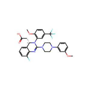 (S)-2-(8-Fluoro-3-(2-methoxy-5-(trifluoromethyl)phenyl)-2-(4-(3-methoxyphenyl)piperazin-1-yl)-3,4-dihydroquinazolin-4-yl)acetic acid