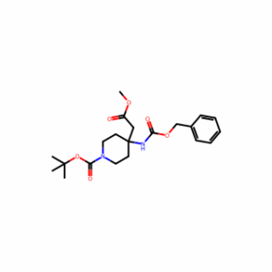 tert-Butyl 4-(((benzyloxy)carbonyl)amino)-4-(2-methoxy-2-oxoethyl)piperidine-1-carboxylate