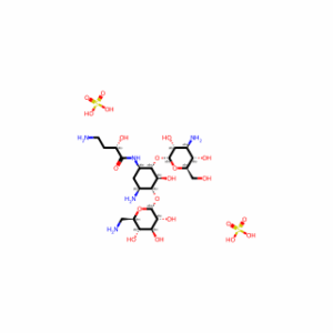 (2S)-4-amino-N-[(1R,2S,3S,4R,5S)-5-amino-2-[(2S,3R,4S,5S,6R)-4-amino-3,5-dihydroxy-6-(hydroxymethyl)oxan-2-yl]oxy-4-[(2R,3R,4S,5S,6R)-6-(aminomethyl)-3,4,5-trihydroxyoxan-2-yl]oxy-3-hydroxycyclohexyl]-2-hydroxybutanamide disulfate salt