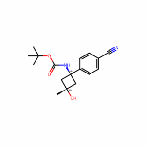 TERT-BUTYL (1R,3R)-1-(4-CYANOPHENYL)-3-HYDROXY-3-METHYLCYCLOBUTYLCARBAMATE