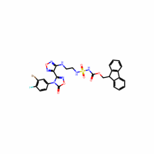 (9H-fluoren-9-yl)methyl N-(2-((4-(4-(3-bromo-4-fluorophenyl)-5-oxo-4,5-dihydro-1,2,4-oxadiazol-3-yl)-1,2,5-oxadiazol-3-yl)amino)ethyl)sulfamoylcarbamate