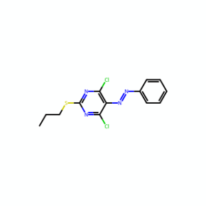 (E)-4,6-dichloro-5-(phenyldiazenyl)-2-(propylthio)pyrimidine