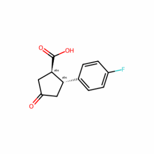 (1R,2R)-2-(4-fluorophenyl)-4-oxocyclopentane-1-carboxylic acid