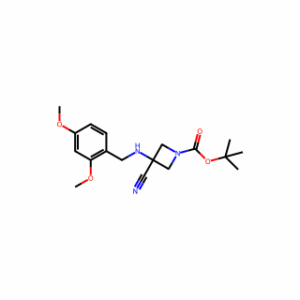 tert-Butyl 3-cyano-3-((2,4-dimethoxybenzyl)amino)azetidine-1-carboxylate