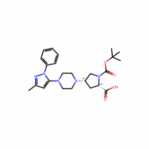 (2S,4S)-1-(tert-Butoxycarbonyl)-4-(4-(3-methyl-1-phenyl-1H-pyrazol-5-yl)piperazin-1-yl)pyrrolidine-2-carboxylic acid