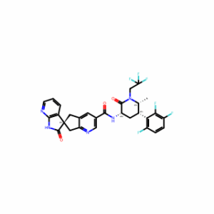 (3′S)-N-[(3S,5S,6R)-6-methyl-2-oxo-1-(2,2,2-trifluoroethyl)-5-(2,3,6-trifluorophenyl)piperidin-3-yl]-2′-oxo-1′,2′,5,7-tetrahydrospiro[cyclopenta[b]pyridine-6,3′-pyrrolo[2,3-b]pyridine]-3-carboxamide