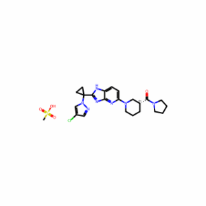 (R)-(1-(2-(1-(4-Chloro-1H-pyrazol-1-yl)cyclopropyl)-1H-imidazo[4,5-b]pyridin-5-yl)piperidin-3-yl)(pyrrolidin-1-yl)methanone methanesulfonate