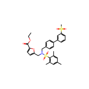 Ethyl 5-(((2,4,6-trimethyl-N-((3′-(methylsulfonyl)-[1,1′-biphenyl]-4-yl)methyl)phenyl)sulfonamido)methyl)furan-2-carboxylate