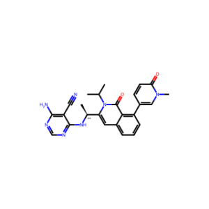 (S)-4-amino-6-((1-(2-isopropyl-8-(1-methyl-6-oxo-1,6-dihydropyridin-3-yl)-1-oxo-1,2-dihydroisoquinolin-3-yl)ethyl)amino)pyrimidine-5-carbonitrile