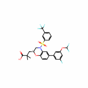 (2S)-6-[3-(Difluoromethoxy)-5-fluorophenyl]-3,4-dihydro-α,α-dimethyl-4-[[3-(trifluoromethyl)phenyl]sulfonyl]-2H-1,4-benzoxazine-2-propanoic acid