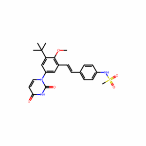 (E)-N-(4-(3-(tert-Butyl)-5-(2,4-dioxo-3,4-dihydropyrimidin-1(2H)-yl)-2-methoxystyryl)phenyl)methanesulfonamide