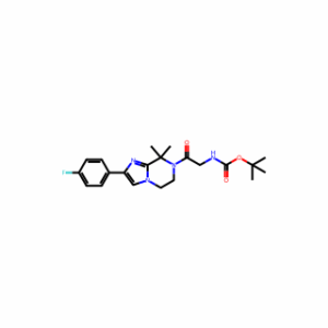 tert-Butyl (2-(2-(4-fluorophenyl)-8,8-dimethyl-5,6-dihydroimidazo[1,2-a]pyrazin-7(8H)-yl)-2-oxoethyl)carbamate