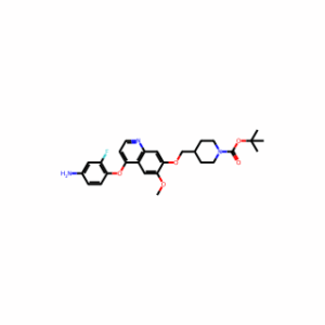 tert-Butyl 4-(((4-(4-amino-2-fluorophenoxy)-6-methoxyquinolin-7-yl)oxy)methyl)piperidine-1-carboxylate