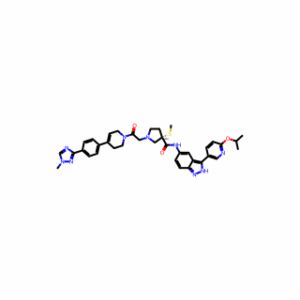 (3S)-1-[2-[3,6-Dihydro-4-[4-(1-methyl-1H-1,2,4-triazol-3-yl)phenyl]-1(2H)-pyridinyl]-2-oxoethyl]-N-[3-[6-(1-methylethoxy)-3-pyridinyl]-1H-indazol-5-yl]-3-(methylthio)-3-pyrrolidinecarboxamide