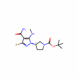 tert-butyl (3R)-3-[3-bromo-4-carbamoyl-5-(methylamino)pyrazol-1-yl]pyrrolidine-1-carboxylate