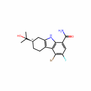 (2R)-5-bromo-6-fluoro-2-(2-hydroxypropan-2-yl)-2,3,4,9-tetrahydro-1H-carbazole-8-carboxamide