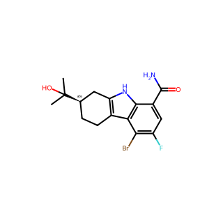 (2R)-5-bromo-6-fluoro-2-(2-hydroxypropan-2-yl)-2,3,4,9-tetrahydro-1H-carbazole-8-carboxamide