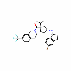 (1R)-5-bromo-N-[(1R,3S)-3-(propan-2-yl)-3-[7-(trifluoromethyl)-1,2,3,4-tetrahydroisoquinoline-2-carbonyl]cyclopentyl]-2,3-dihydro-1H-inden-1-amine