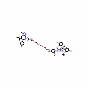 (2R,3S,4R,5S)-3-(3-Chloro-2-fluorophenyl)-4-(4-chloro-2-fluorophenyl)-N-(4-((1-((S)-4-(4-chlorophenyl)-2,3,9-trimethyl-6H-thieno[3,2-f][1,2,4]triazolo[4,3-a][1,4]diazepin-6-yl)-2-oxo-6,9,12-trioxa-3-azatetradecan-14-yl)carbamoyl)-2-methoxyphenyl)-4-cyano-